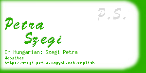 petra szegi business card